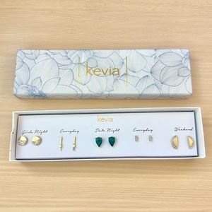 kevia - Set of 5 Post Earrings
